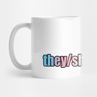 They/She & Trans Pride - Pronouns with Lavender Mug